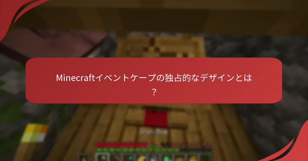 Minecraftイベントケープの独占的なデザインとは？