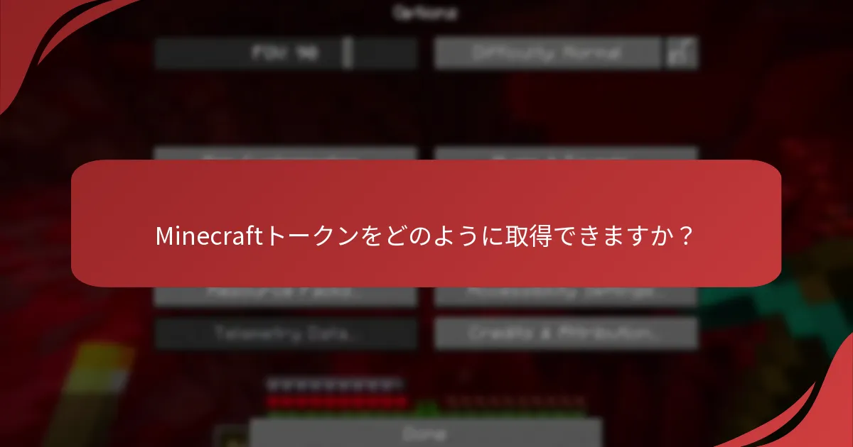 Minecraftトークンをどのように取得できますか？