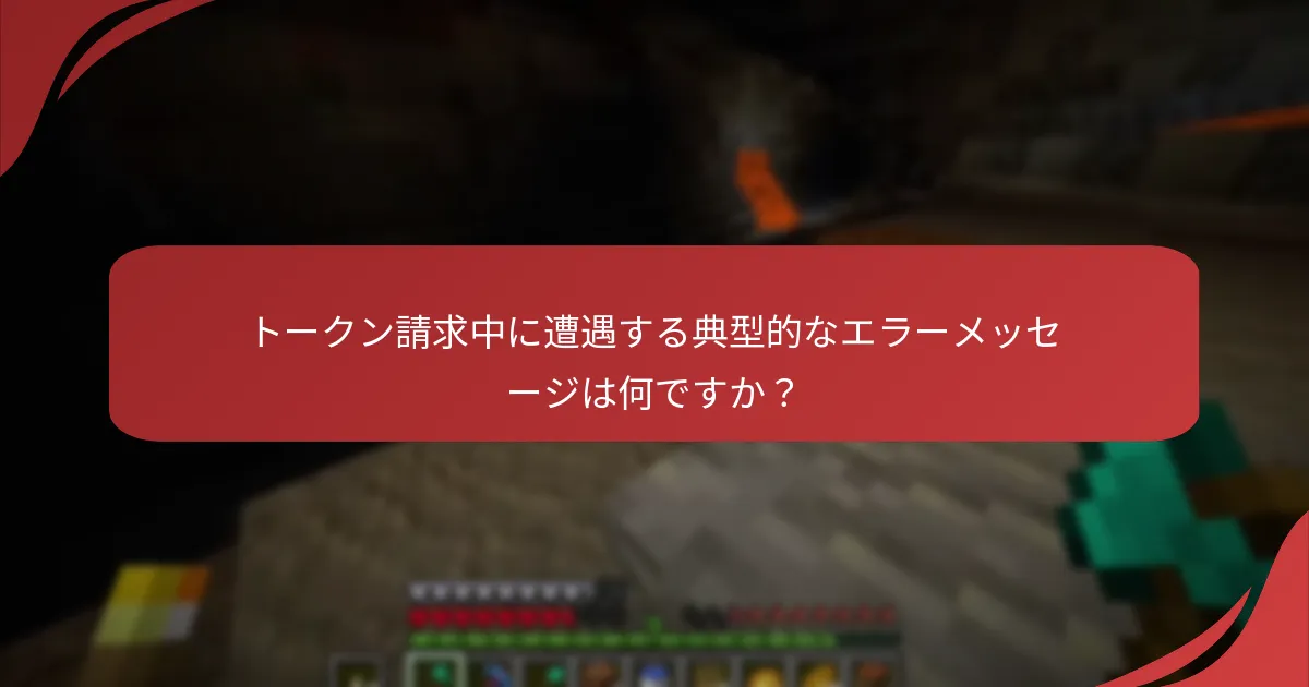 トークン請求中に遭遇する典型的なエラーメッセージは何ですか？